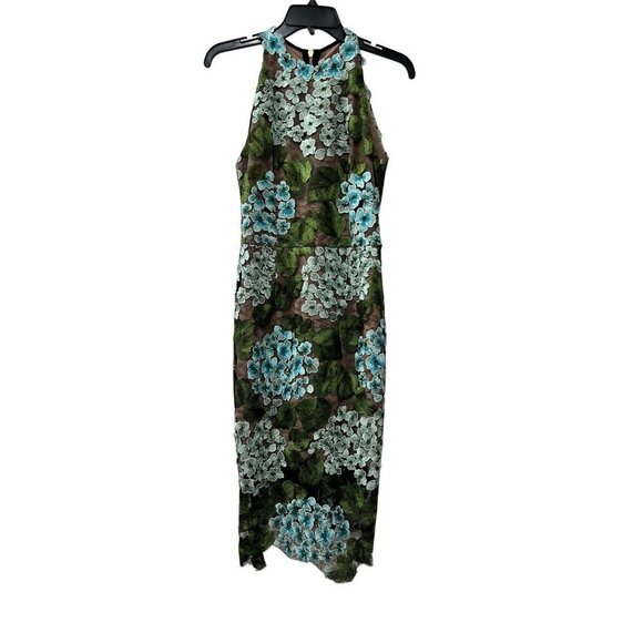 Bronx and Banco Dresses & Skirts - New Bronx and Banco Size US 4 Embroidery Cocktail Dress Hydrangea Blue/Green